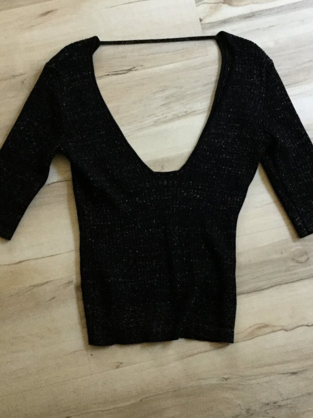 Nasty Gal Black Metallic Black Top m